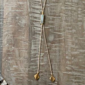 NWT South Moon Under gold stone lariat necklace